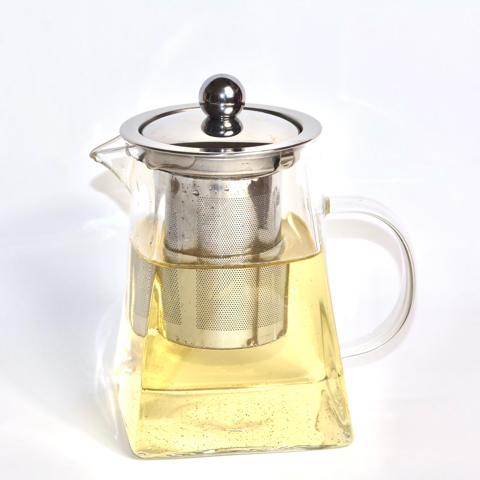 Топлоустойчив стъклен чайник с неръждаема стомана, 550ml Bio Bliss